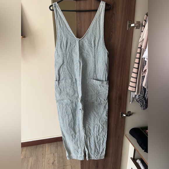 Women’s We The Free High Roller Light denim Stripe Jumpsuit - Picture 5 of 9